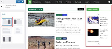 Image result for Customize Sidebar Layout