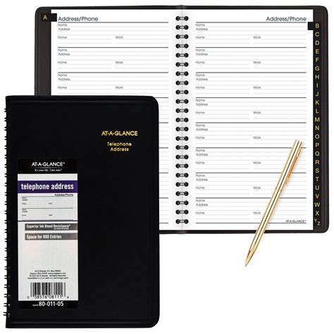 At-A-Glance 80-011-05 Large Telephone Address Book, 800+ Entries, 4-7/8 ...