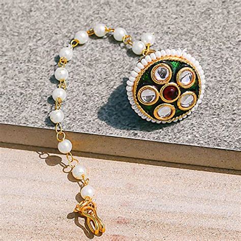 Buy Red Garnet,White CZ kundan Meena Hair Pin Indian Traditional ...