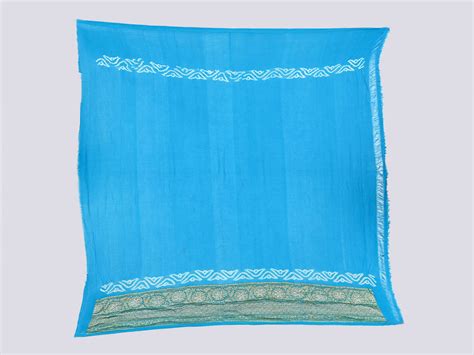 Firozi And Blue Banarasi Bandhani Saree in Georgette – Khatri Jamnadas ...