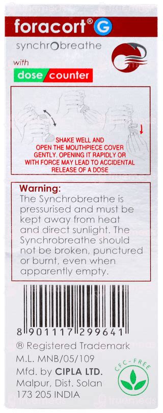 Foracort G Synchrobreathe 120mdi - Uses, Side Effects, Dosage, Price ...
