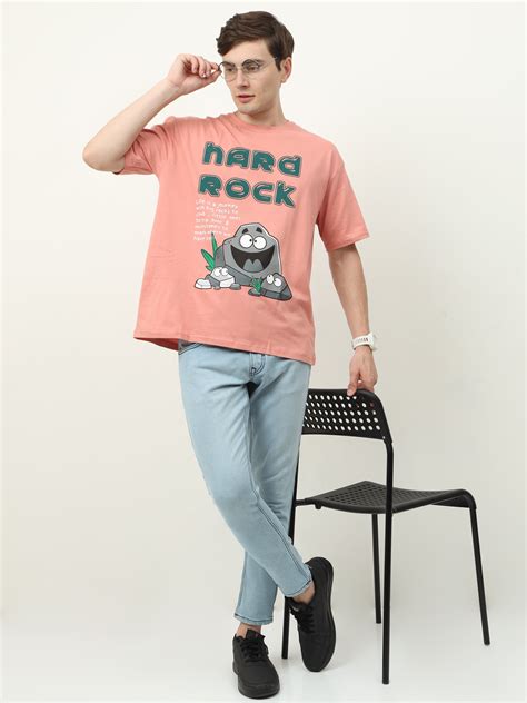 Peach Nard Rock Printed Oversized T-shirt - UNISEX – Albatross Clothing