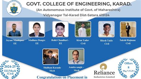 Placement Gallery, placement, Government College of Engineering, Karad