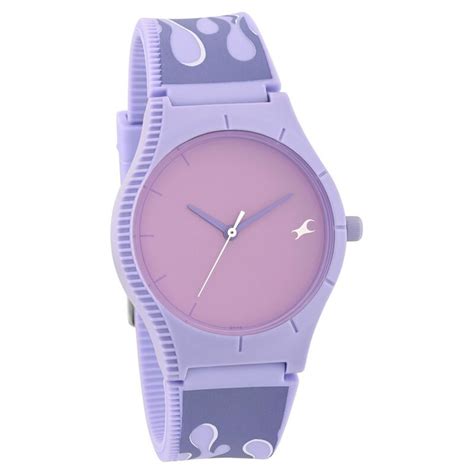 Fastrack Tees BTS Quartz Analog Purple Dial Purple Silicone Strap Watch ...