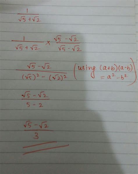 [Answered] Rationalise the denominator of 1/root5 + root2 - Brainly.in