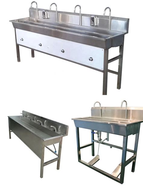 Stainless Steel Commercial Wash Hand Basins Sink Foot Pedal Hand Wash ...