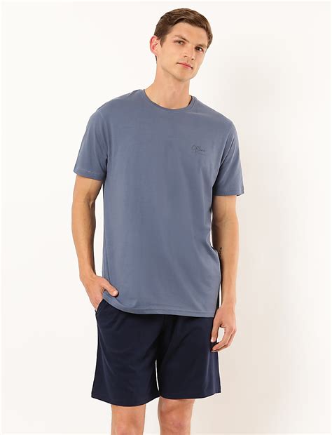 Buy 2 Pack Pure Cotton Regular Fit Short Sets at Marks & Spencer