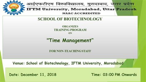 IFTMU – Activities @ IFTM University