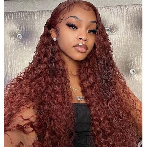 Reddish Brown Color Deep Wave HD Lace Front Wig Trendy Color | Tinashehair
