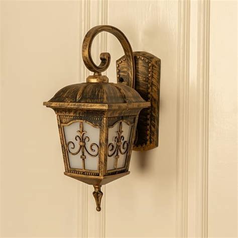 Divine Trends Aluminium Die Casted Waterproof Lantern Wall Light Golden ...