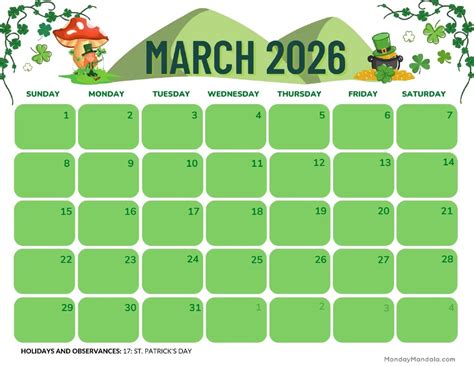 2026 Calendar Printable March - Free Printable Templates