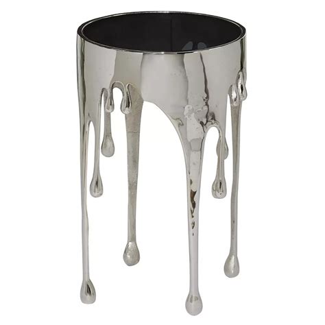 Stella & Eve Aluminum Metal Drip Accent Table with Melting Designed Legs