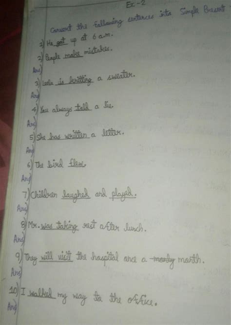 Convert the following sentence into Simple Present Tense :- - Brainly.in