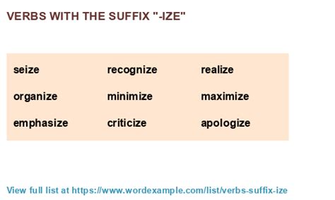Verbs with the suffix "-ize" (1,000 results)