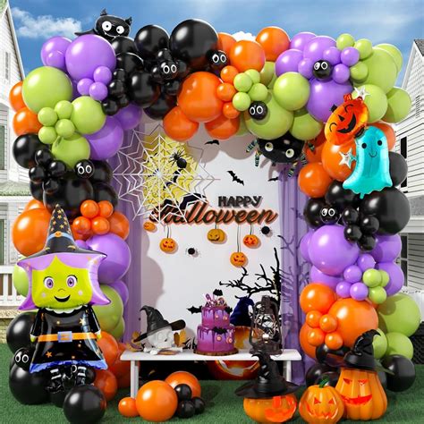 156pcs halloween balloon arch garland kit with giant spider – Artofit