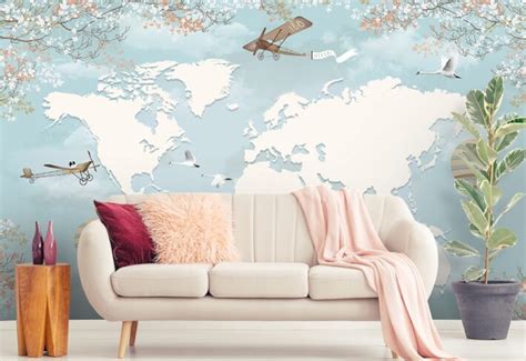 Shop World Map Wallpaper for Walls Online - From ₹99/sq ft