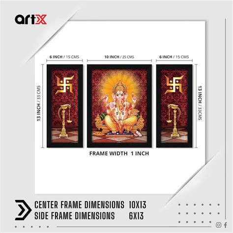 ArtX Paper God Ganesh Ji Swastika Photo Frame Wall Art Painting ...