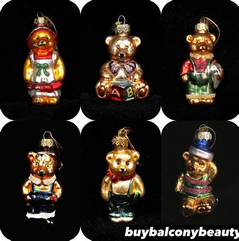 Vintage Thomas Pacconi Teddy Bear Glass Christmas Ornament - Etsy