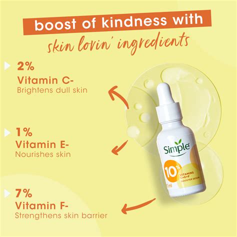 10% Vitamin C+E+F Booster Face Serum | Simple Skincare