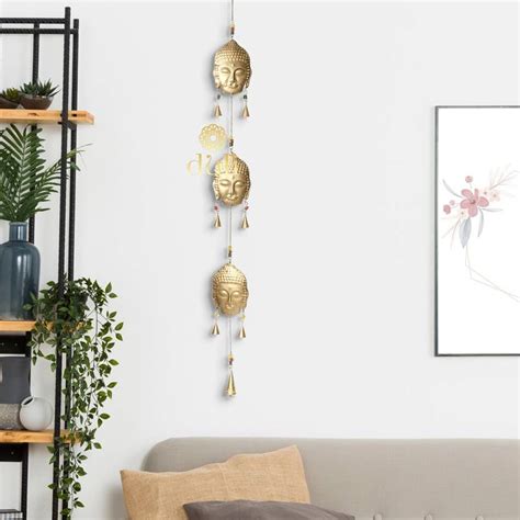 DULI Metal Wall Hanging Buddha Windchime Feng Shui Wall Art Festive ...