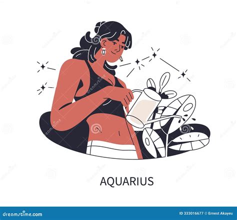Aquarius Girl, Astrological Zodiac Sign. Young Modern Woman, Horoscope ...