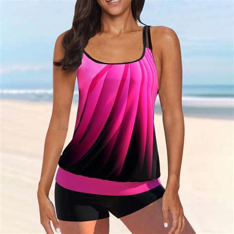 Amzcrzy Womens 2024 Two Piece Tankini Swimsuits Modest Tankini Bathing ...