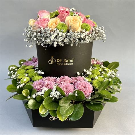 Mix Flower Two-Layer box - DP Saini Florist & Baker's