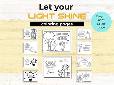 Buy Let Your Light Shine Coloring Page Matthew 5:16 Sunday School ...