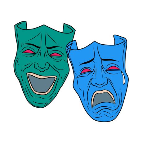 Happy And Sad Masks Drawings