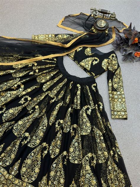 Glamourous Black Color Sequence Work Lehenga Choli