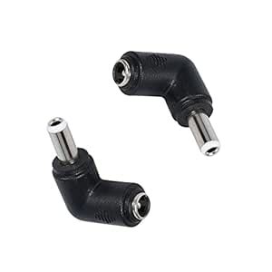 QIANRENON 90 Degree Angle DC5.5 x 2.5mm to 5.5x2.1mm Adapter Male to ...