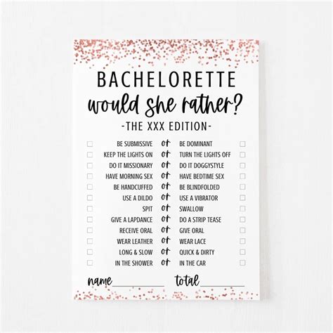 Bachelorette Party Games Printable