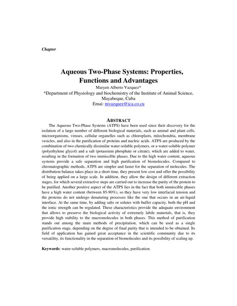 Image result for Aqueous Two-phase System Applications