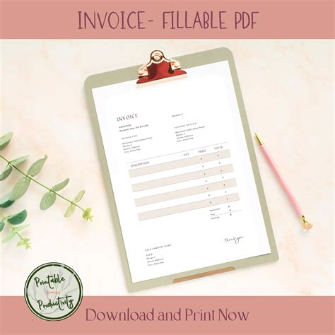 Image result for Free Fillable Printable Invoice Template