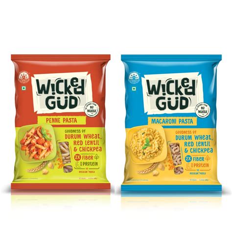 WickedGud 2X Fiber Penne & Macaroni Pasta Combo | No Maida | Durum ...