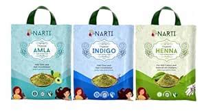 Buy Narti natural hair care 900 gm henna amla indigo powder combo for ...