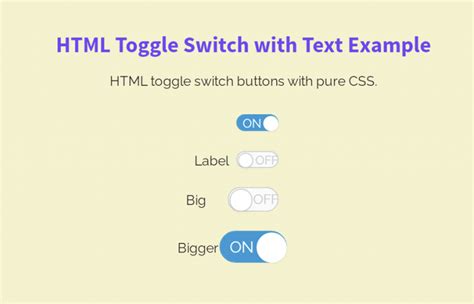 Image result for HTML Toggle Switch with Text