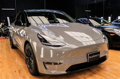 Tesla Model Y Satin Grey - Car Wrap Vancouver | Twiisted Wrap