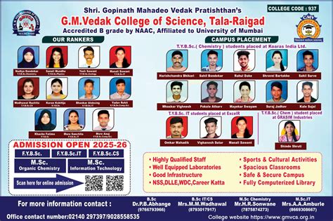 G M Vedak College of Science – Results