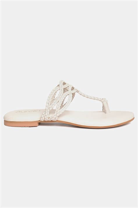 Buy Aurelia Woven Design White Round Toe Flat Online for Woman | Shop ...