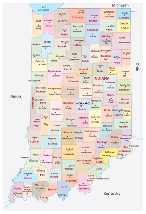 Printable Map Of Indiana With Cities