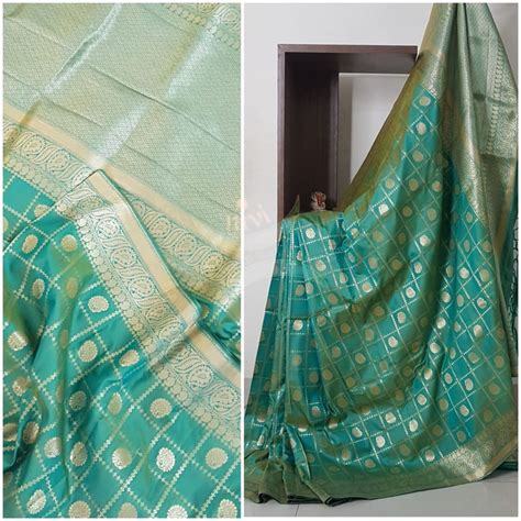 Dupion Muga silk with resham benaras brocade double woven saree – Nivi ...