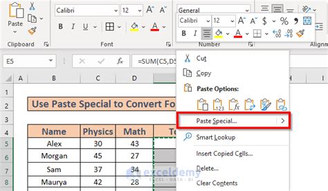 Convert Formula to Value Excel 的图像结果