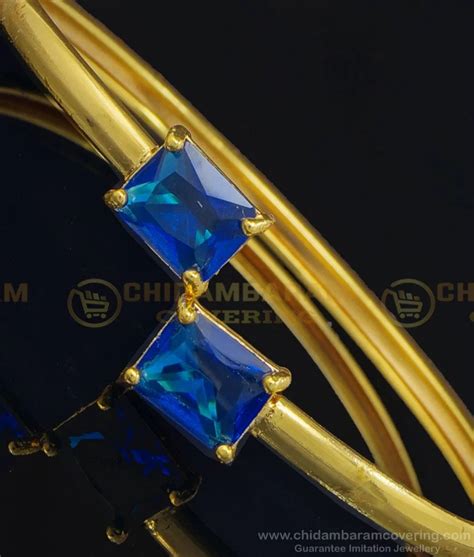 Buy Trendy Riyal Blue Color Big Stone Gold Kappu Bracelet for Girls