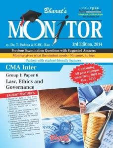 Monitor CMA Inter - Law, Ethics and Governance (Group 1 Paper 6) 3rd ...