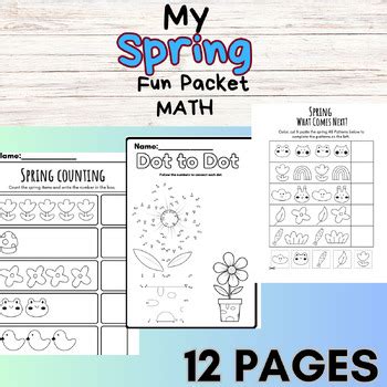 Image result for Spring Preschool Math Packet