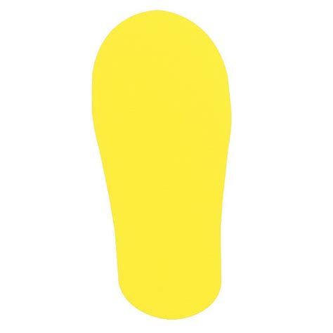 Visual Workplace Footprint Symbol, 7.5", Yellow, PK20 25-1000-7H-618 | Zoro