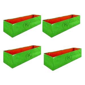heliland hdpe Rectangle Grow Bag (48x12x12 in/4x1x1 ft)(Pack 4) Indoor ...