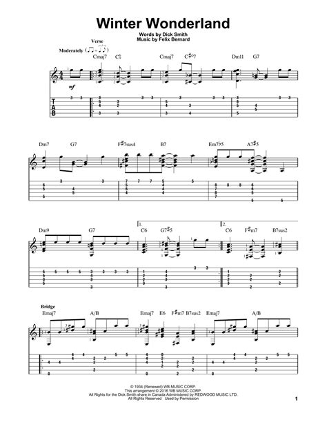 Guitar Chords For Winter Wonderland