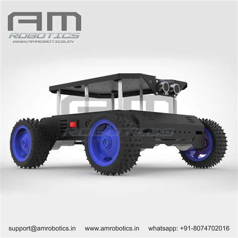 ROVER 4WD JOHNSON SERIES 1 DIY ROBOTIC METAL CHASSIS KIT MATT BLACK ...